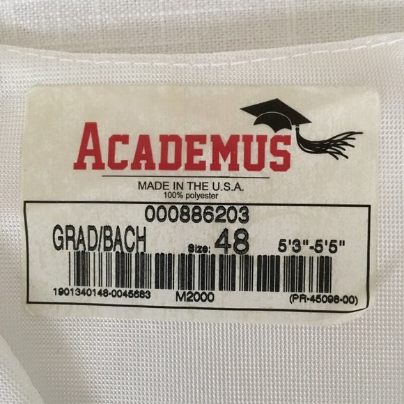 GRADUATION | Cap & Gown | 5'3"-5'5", White - Picture 2 of 2